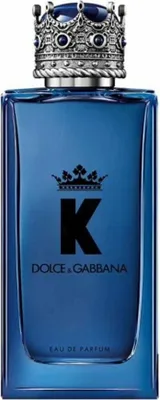 A bottle of Dolce & Gabbana K Eau de Parfum for men.