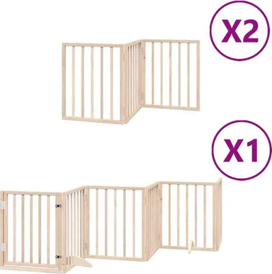 Obrázek produktu pro vidaXL 12dílná brána pro psy se skládacími dvířky 600 cm topolové dřevo