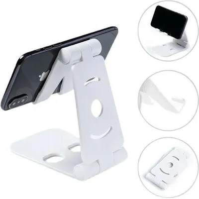 Image de Support de bureau créatif pour téléphone portable Double pliable Tablette portable Blanc