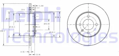 Produktbild von 2x DELPHI Bremsscheibe BG2454 für VW GOLF III (1H1) PASSAT Variant (3A5 35I)