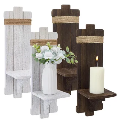 Immagine prodotto di Set di 4 candele da parete in legno per decorazione