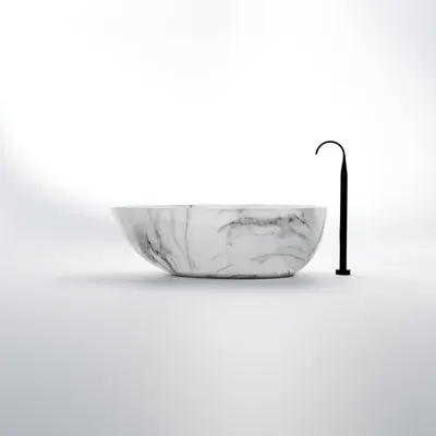 Produktbild von Steinberg Serie 540 Badewanne, freistehend, oval, SOLIDSurface, inklusive Ablaufgarnitur, Ablaufschlauch und Siphon, 540801052