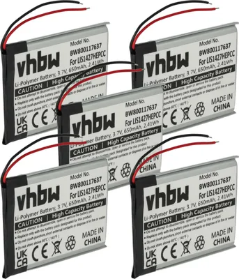 Produktbild von vhbw 5x Akku Ersatz für Plantronics PR-423350 für Wireless Headset Kopfhörer (650 mAh, 3,7 V, Li-Polymer)