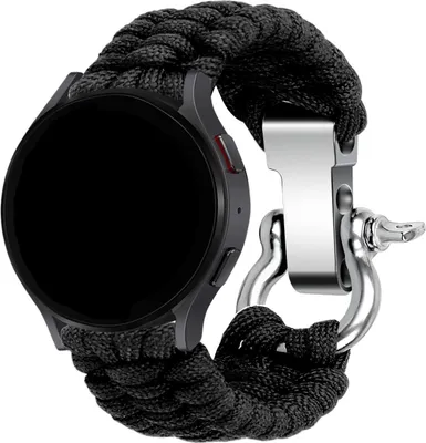 Produktbild von Strap-it Samsung Galaxy Watch 4 Classic 42mm Nylon Seilarmband (Schwarz)