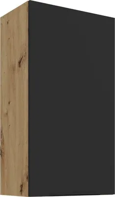 Obrázek produktu pro Vysoká horní skříňka LUNARA - šířka 50 cm, černá / dub artisan