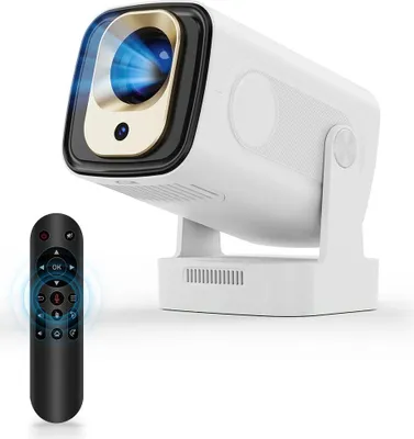 Obrázek produktu pro Android 11 Projektor – HY310 Mini Beamer – 330 ANSI lumen – Full HD 1080p s podporou 4K – Automatické ostření a automatická korekce zkreslení – Dvoupásmové Wi-Fi, Bluetooth 5.4, přenosný