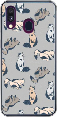 Produktbild von MuchoWow® Handyhülle Schutzhülle Hülle für Telefoonhoesje Samsung Galaxy A40 Muster - Katze - Herz - Jungen - Mädchen - Kinder - Kind Silikon Softcase Handy Hülle - Handy-Tasche
