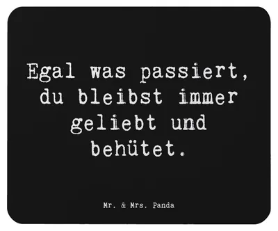 Produktbild von Mr. & Mrs. Panda Mauspad Spruch Trennung von den Eltern - Schwarz - Geschenk, Mutmacher, pc mausunterlage, Mouse Pad, Seele trösten, Trost, Ermutigung, Schutz, positivity