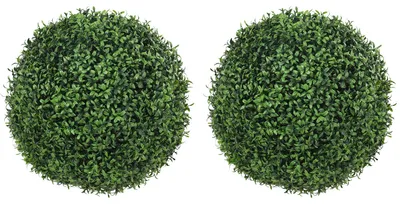 Productafbeelding van Kunststof eucalyptusbollen, 2-delig, UV-bestendig | Kleur: Groen | Afmetingen: 52x52x52 cm