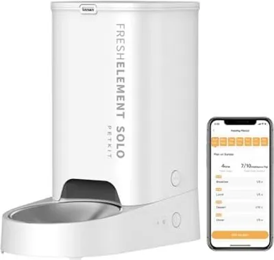 Produktbild von PETKIT Automatische Katzenfuttermittel, 3 l, 1–10 Mahlzeiten/Tag 1–15 Tage, 304 Edelstahlschale, frische Schlosstechnologie