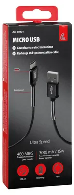 Image de Câble Lampa USB Micro-USB - 200 cm - noir
