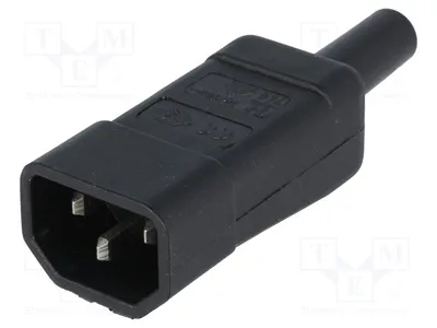 Immagine prodotto di 1 connettore: per alimentazione AC, connettore maschio da 10A, modello 749