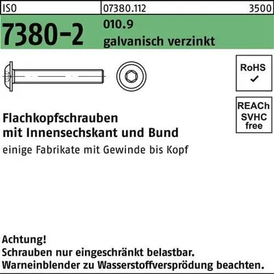 Produktbild von Reyher  FLAKO-Schr. mit Bund ISO 7380 -2 010.9 M 10x40 vz, (100 Stück)