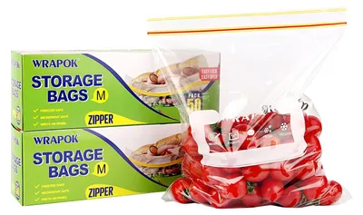 Vorratsbeutel mit Reißverschluss, 50 Stück, Medium, gefriergeeignet