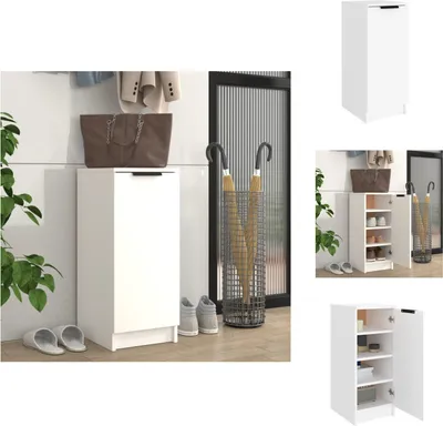 Image de vidaXL Armoire à chaussures blanche 30x35x70 cm Bois composite - Étagères à chaussures & Armoires à chaussures