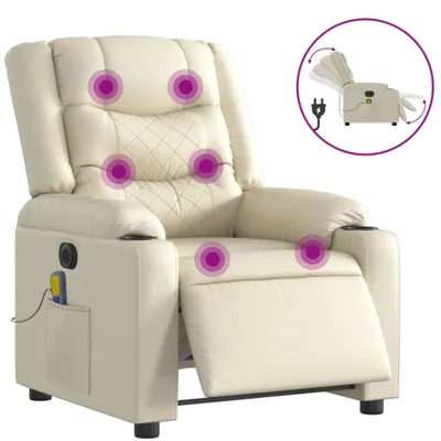 Produktbild von vidaXL Massagesessel Elektrisch Creme Kunstleder