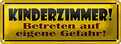 Produktbild von Blechschild Hinweis 27x10cm Kinderzimmer betreten Gefahr Dekoration