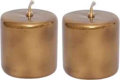 Produktbild von WInQ - Öllampenzylinder 7x10cm cm Gold - 2 Stück - Idealer Ersatz für Kerzen inkl. Docht und Trichter