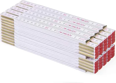 Obrázek produktu pro Metrie | Profi-10 skládací metr, bílý, 2 m | 10 ks