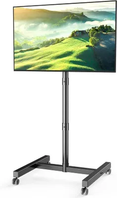 Obrázok produktu pre Televízny vozík na kolieskach pre televízory s uhlopriečkou 23–60 palcov, s nastaviteľnou výškou, max. 40 kg, VESA 400 × 400 mm
