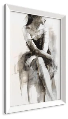 Productafbeelding van STYLER Wanddecoratie, 56x75 cm, Parijs, afbeelding van Cheryl, vrouwenportret, kunstwerk, Franse wanddecoratie, geschikt voor woonkamer en slaapkamer, met lijst, decoratief