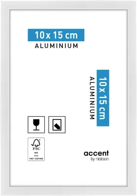 Produktbild von accent by nielsen Aluminium Bilderrahmen Accent, 10x15 cm, Weiß Glanz