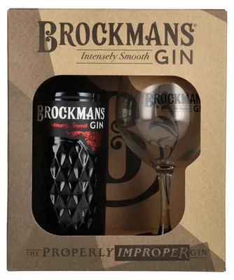 Image de Brockmans Intensely Smooth PREMIUM GIN 40% Vol. 0,7l en boîte cadeau avec Verre