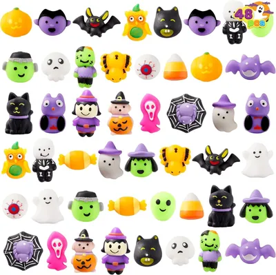 Productafbeelding van Halloween mochi squishy speelgoed - Set van 48 - Schattig of zure sensorisch anti-stress-speelgoed