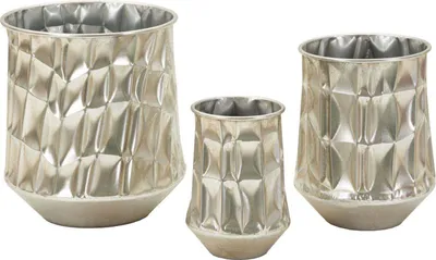 Immagine prodotto di Mauro Ferretti Set di vasi argento 3 pezzi Ø35x38,5 / Ø27,5x33 / Ø18,5x26,5 cm