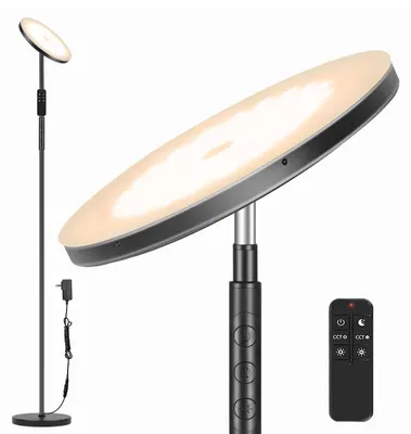 LED Stehlampe dimmbar, 36W, 3600LM, Fernbedienung, Touch, schwarz