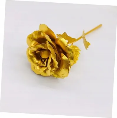 Immagine prodotto di Rosa Eterna Con Stelo Dorato In Una Confezione Regalo Per Il Compleanno Golden Holiday