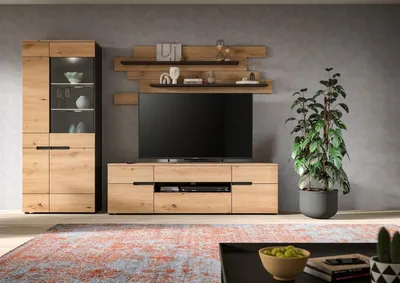 Produktbild von Wohnzimmer-Set >Canu< in Basalt Grau / Artisan - 280x190x44cm (BxHxT)