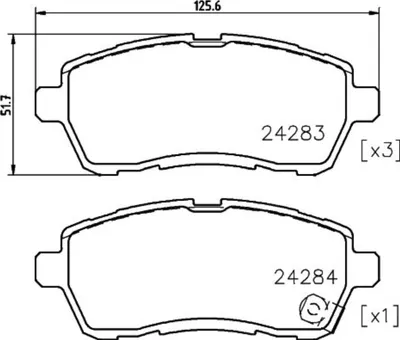 Produktbild von HELLA Bremsbeläge Satz Vorne Bremsklötze für MAZDA 2 Schrägheck (DL, DJ) 8DB 355 025-501