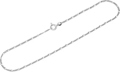 Produktbild von Fusskette 925 Sterling Silber 26cm Figaro Panzerkette diamantiert Damen Kettchen
