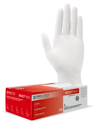 Produktbild von Unigloves Select Plus Latexhandschuhe 6-7 Small 100 Stück/Box