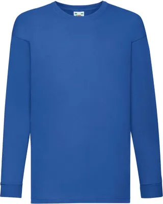 Immagine prodotto di Fruit of the Loom - Maglietta "Valueweight" per bambini a maniche lunghe FK2075 (116) (blu reale)