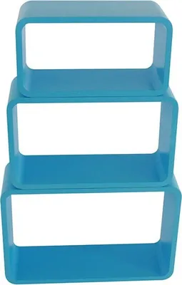 Produktbild von 3 teiliges Stapelregal in hochglanz blau