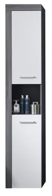 Produktbild von trendteam Bad Hochschrank Miami/Maine Rauchsilber/Weiß 36 x 184 x 31 cm