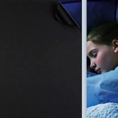 Produktbild von Selbstklebende Fensterfolie Schwarz, Verdunkelungsfolie, Sichtschutzfolie, Anti-UV, Statische Folie für Schlafzimmer und Badezimmer - Schwarz [90x200