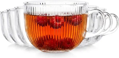 Produktbild von Vilde | Gläser-Set - Kaffeegläser und Teegläser mit Henkel - 470 ml - 6 Stück - Trinkgläser