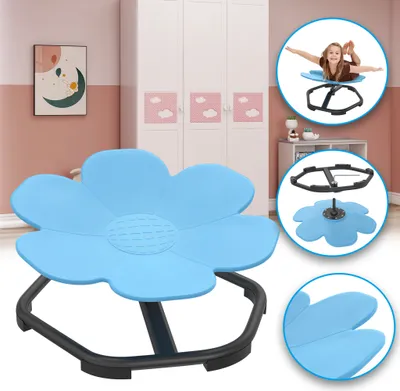 Image de LARS360 Chaise sensorielle pivotante Chaise ergonomique pour enfants, chaise fleur pour l'entraînement à l'équilibre, pour enfants de 3 à 9 ans, supporte jusqu'à 80 kg - Bleu