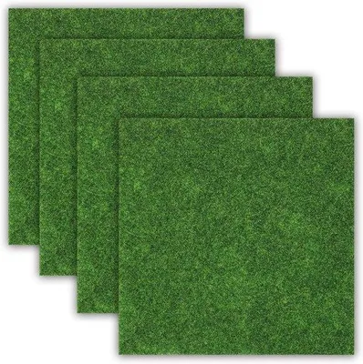 Zdjęcie produktu dla Maty ze sztucznej trawy 6x6 cm – miniaturowa dekoracja w kolorze zielonym