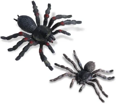 Produktbild von Spinnenfiguren (2 Stück) – Realistische Riesenspinnen – Halloween-Dekoration – Insektenspielzeug – Gartendekoration – Mehrfarbiges PVC