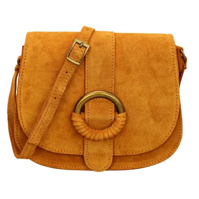 Produktbild von Damen Umhängetasche aus 100% Wildleder, 23x20x8 cm, Braun