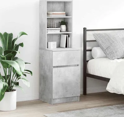 Obrázek produktu pro vidaXL Noční stolek betonový šedý 39x35x125 cm materiál na bázi dřeva
