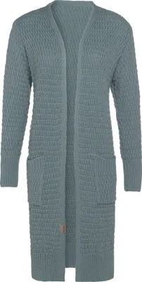 Produktbild von Knit Factory Jaida Lange Strickjacke - Stone Green - 36/38