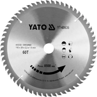 Image de Lame de scie TCT pour bois 190x60tx20mm