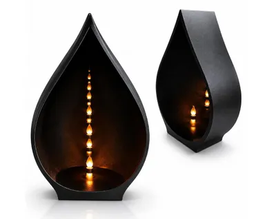Produktbild von LED Grabkerze flackernd 31 cm hoch Batteriebetrieb Grablicht LED Kerzen