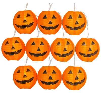 Produktbild von Halloween Kürbis LED Lampion Girlande | 220cm