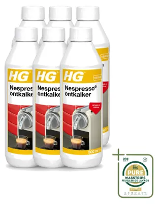 Produktbild von 6 x HG Nespresso Entkalker auf Milchsäurebasis - 500 ml - Vorratspackung - 6 Stücke